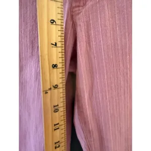 American Eagle Y2k‎ Pink Textured Stripe Stretch Crop Pants Low Rise Womens 6 thumbnail 6