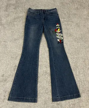 Ed Hardy Flare Jeans Womens 26 True Love Dagger Love Eternal Embroidered Y2K thumbnail 1