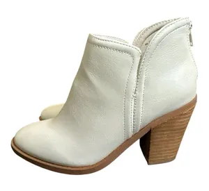 Anthropologie Joie Kayden Off White/Cream Leather Heeled Ankle Boots thumbnail 4