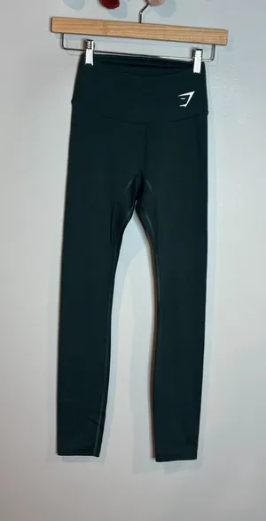 Gymshark dark green logo leggings thumbnail 1
