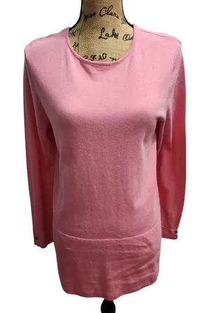 J. Jill‎ Soft Pink Long Sleeve Crewneck Sweater Cotton Blend Casual Comfort thumbnail 1