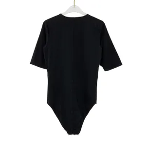 Everlane The Short-Sleeve Crew Neck Bodysuit Black Bodysuit Medium thumbnail 2