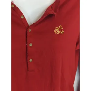 Lauren Ralph‎ Lauren Red Henley Loungewear Top Women's MEDIUM Preppy Casual thumbnail 4