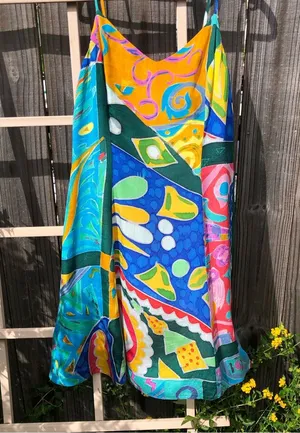 Ralph Lauren Abstract Silk Print Sundress S thumbnail 1