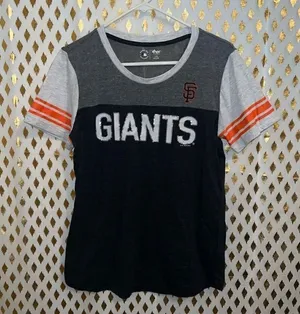 Women’s 4 her San Francisco Giants sequined T-shirt baseball MLB size L thumbnail 1