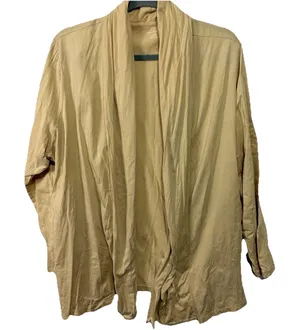 Lands End Cardigan Sweater Womens 2X Beige Open Front Lightweight Jersey Knit thumbnail 1