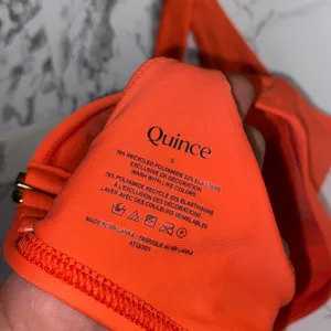 NWT Quince Sunset Orange Italian Plunge Bikini Swim Suit Top Women's Size Small thumbnail 8