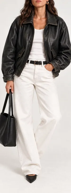 Vintage 90s Black Genuine Leather Bomber Jacket Oversized Mens XL thumbnail 1