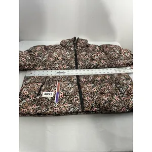 Womans Time & Tru XL 16-18 Floral Puffy Coat Full Zip Lined Multicolor thumbnail 7