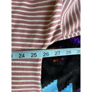 Rue 21 Salmon Pink/White Striped‎ Long Sleeve Sweater Button Up Size M V Neck thumbnail 6