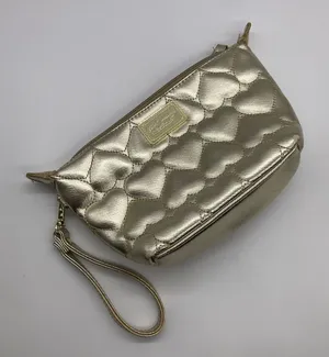 Betsey Johnson Gold‎ Quilted Heart Wristlet thumbnail 1