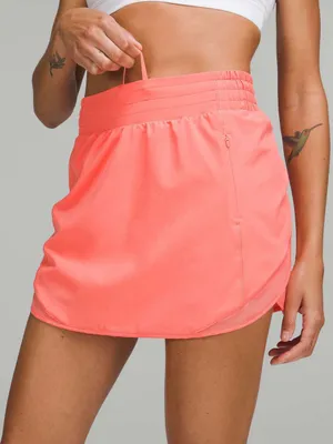 Lululemon Hotty Hot High-Rise Skirt *Long Raspberry Cream Pink Peach Size 4 thumbnail 1