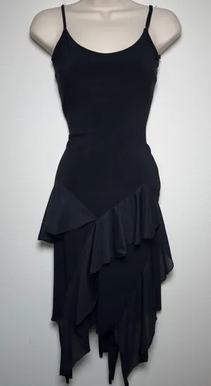VTG Y2K Truelight Women Fairy Grunge Dress M Black Asymmetrical Whimsigoth thumbnail 1