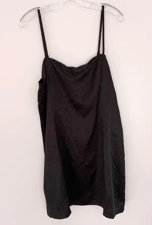 Lulus Start the Party Black Satin Sleeveless Mini Dress thumbnail 4
