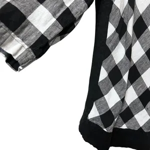 J Jill Womens Gingham Linen Top L Black White Checkered Relaxed Fit Classic‎ thumbnail 5