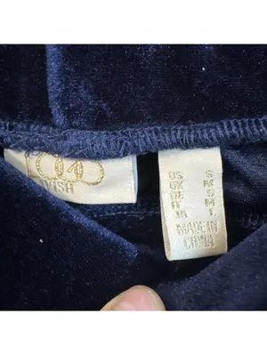 LOGO Lavish by Lori Goldstein Navy Blue Velour Sequin Side Stripe Joggers S thumbnail 3