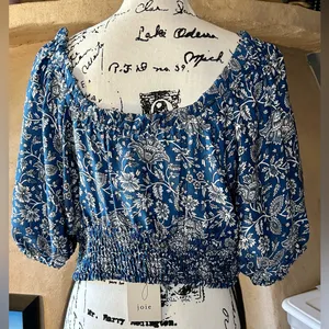 Joie Blue Patterned Boho Top thumbnail 2
