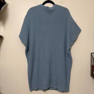 Free People FP Beach Ribbed Knit Mock Neck Tunic Sweater‎ Blue M thumbnail 2