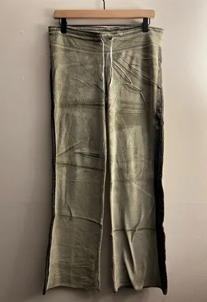 Vintage Y2K Abercrombie velour pants olive green pants flap pockets M thumbnail 1