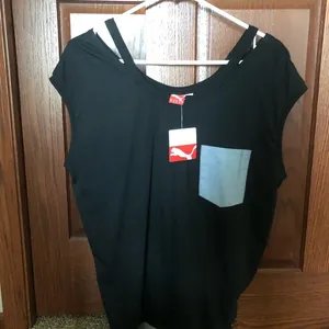 NEW WITH TAGS  CUT OUT TEE DENIM thumbnail 1