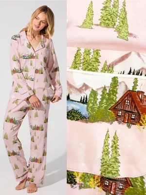 BedHead Pine Lake Classic Long Sleeve Jersey Pajama Set Cabincore Cabin thumbnail 2