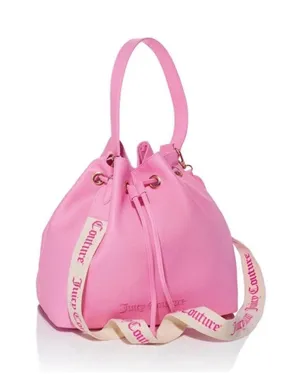 Juicy Viva La Juicy Gold Couture Bucket Bag with Guitar Strap, NWT Pink/White thumbnail 1