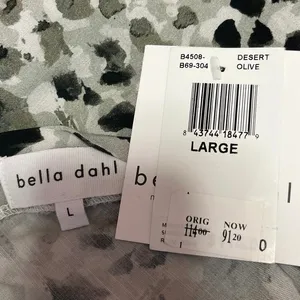 NEW Bella Dahl Green Animal Print Sleeveless Cowl Neck Cami Camisole Tank Top L thumbnail 4