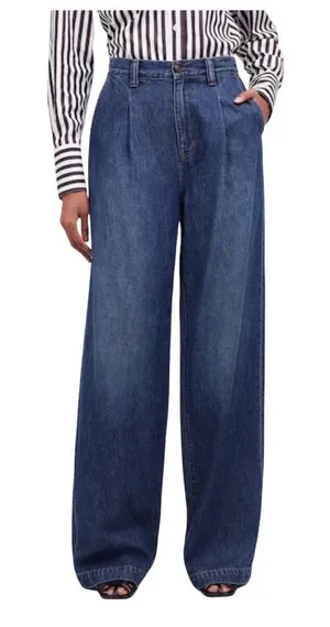 Madewell The Harlow Wide-Leg Jeans Airy Denim Edition Size 25 In Fieldale Wash thumbnail 1