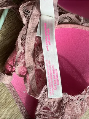 PINK Victoria's Secret Dusty Rose Lace Push-Up Bralette thumbnail 3