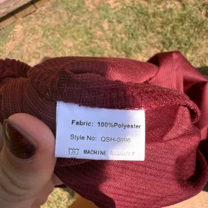 Hoover Burgundy Corduroy Overall Pinafore Dress Mini Red QSH-0096 Size M thumbnail 4