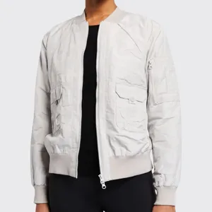 Blanc Noir Tierra Aviator Light Gray Jacket NWT Medium thumbnail 3