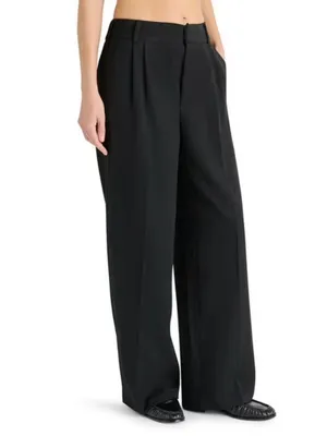Steve Madden Black Wide-Leg Pleated Trousers thumbnail 4