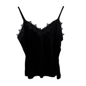 Allegra K Velvet Cami Top Lace Trim‎ Sleeveless Tank Top Black XL thumbnail 3