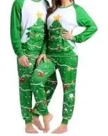 Christmas Tree Women Pajamas Green Size M thumbnail 1