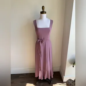 Show Me Your Mumu Women Claire Midi Dress Chiffon Antique Rose Side Slit Size XS thumbnail 3