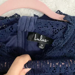 Lulus Remarkable Navy Blue Sheer Lace Short Sleeve Event Cocktail Mini Dress M thumbnail 4