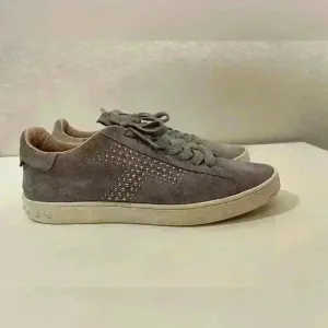 Tod's Trainers Sneakers Womens Beige Suede Studded Low Top Lace Up Size 7.5‎ thumbnail 4