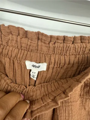 Aerie Brown Wide Leg High Waisted Pants Size Small Boho Loungewear thumbnail 5