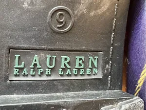 Ralph Lauren Black Boot with Teal Logo Accent thumbnail 4