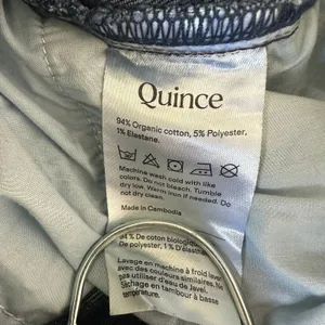 Quince straight dark wash jeans 29 stretch classic 29" inseam mid rise thumbnail 5