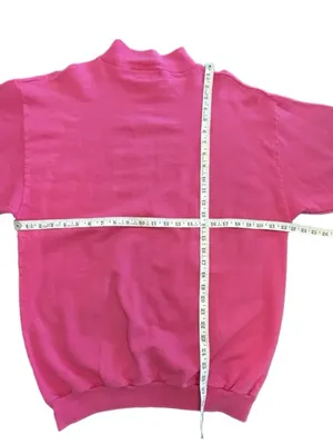 Vintage 90s Gitano Mock Neck Sweatshirt Pink World Athlete Globe Graphic OS thumbnail 7
