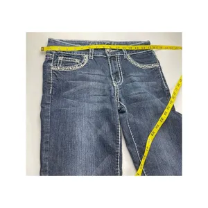 Miss Chic Women's Blue Denim Low-Rise Bootcut Jeans Size 9 thumbnail 4