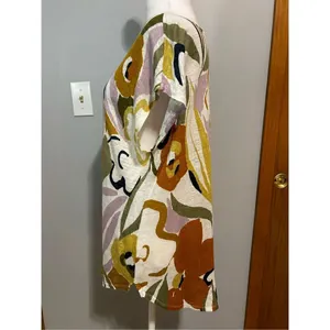 Rachel Zoe 100% linen‎ cap sleeve shirt tail top size M BIN P thumbnail 2