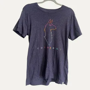 Cotopaxi Electric Llama T-Shirt Womens Small Purple Organic Cotton Blend Tee S thumbnail 2