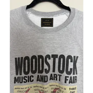 Retro Brand Woodstock Graphic Crewneck Sweatshirt Gray Women's Size Small thumbnail 3