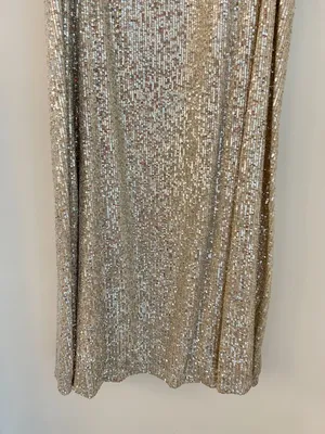 Torrid V-Neck Sequin Slip Maxi Dress in Champagne Gold Party Festive Size 3X NWT thumbnail 5