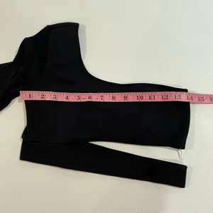 Garage Black One Shoulder Long Sleeve Cutout Crop Top Women’s Size M thumbnail 5