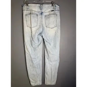 KanCan Light Wash Boyfriend Drawstring Button Jeans Size 9/28 Blue thumbnail 2