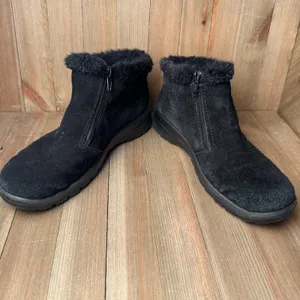 Rieker Tex Sz 38 Waterproof‎ Suede Leather Winter Ankle Boots Zip Faux Fur Black thumbnail 2