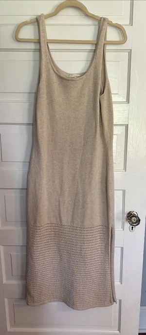 Universal Threads Sleeveless Knit Maxi Dress in Beige thumbnail 1
